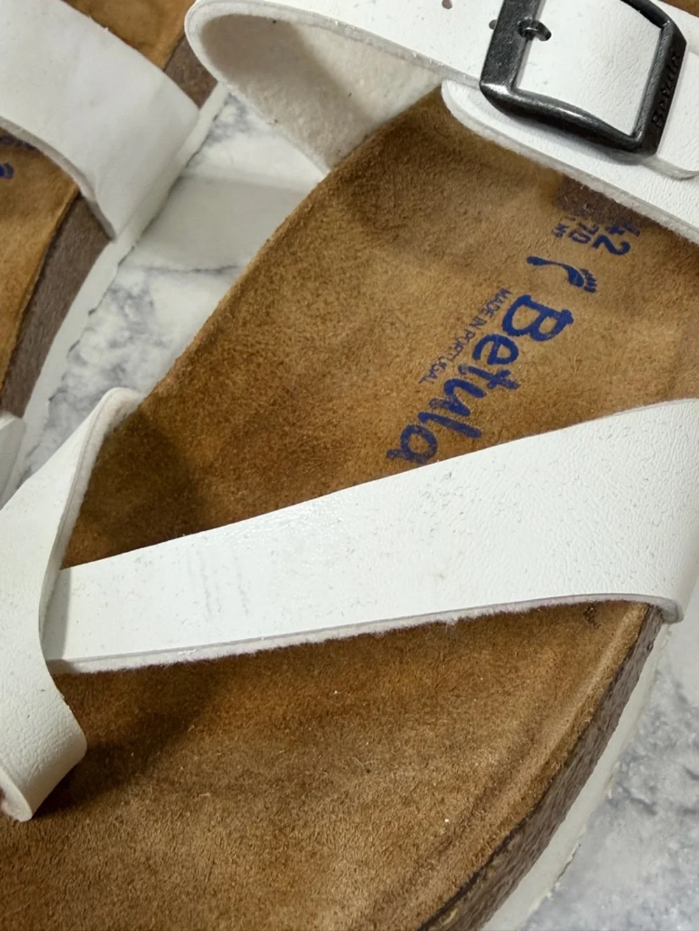 Birkenstock Betula Mia Soft White Narrow leather sandals women’s 11 men’s 9 - Picture 7 of 12